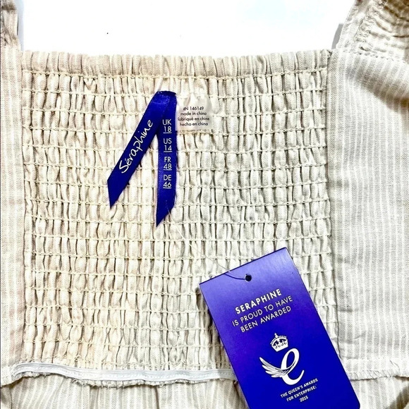 NWT Seraphine Linen Maternity Midi Dress - Picture 5 of 7